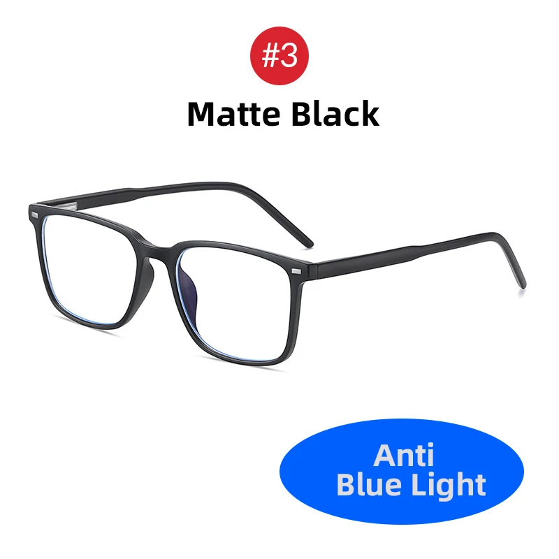 VIVIBEE Classic Square Blue Light Blocking Glasses TR90 Black 8