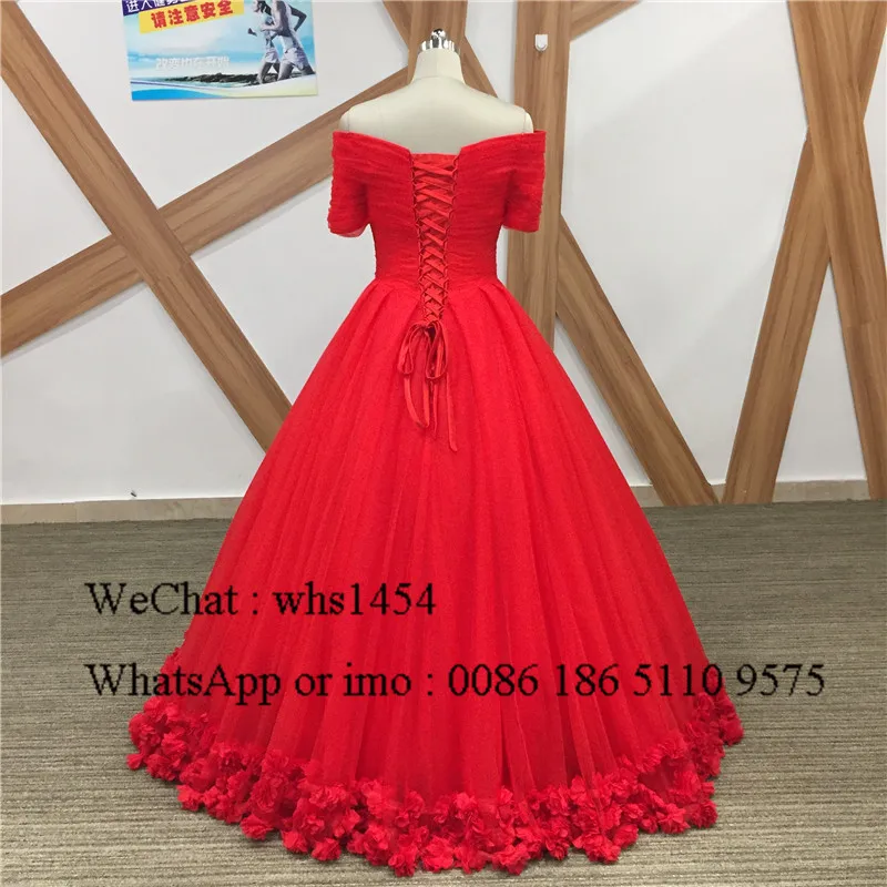 Mbcullyd Cinderella Rot Quinceanera Kleider Mit Blumen Puffy Ballkleid Süße 16 Kleid Festzug Für Mädchen Vestidos De 15 Anos