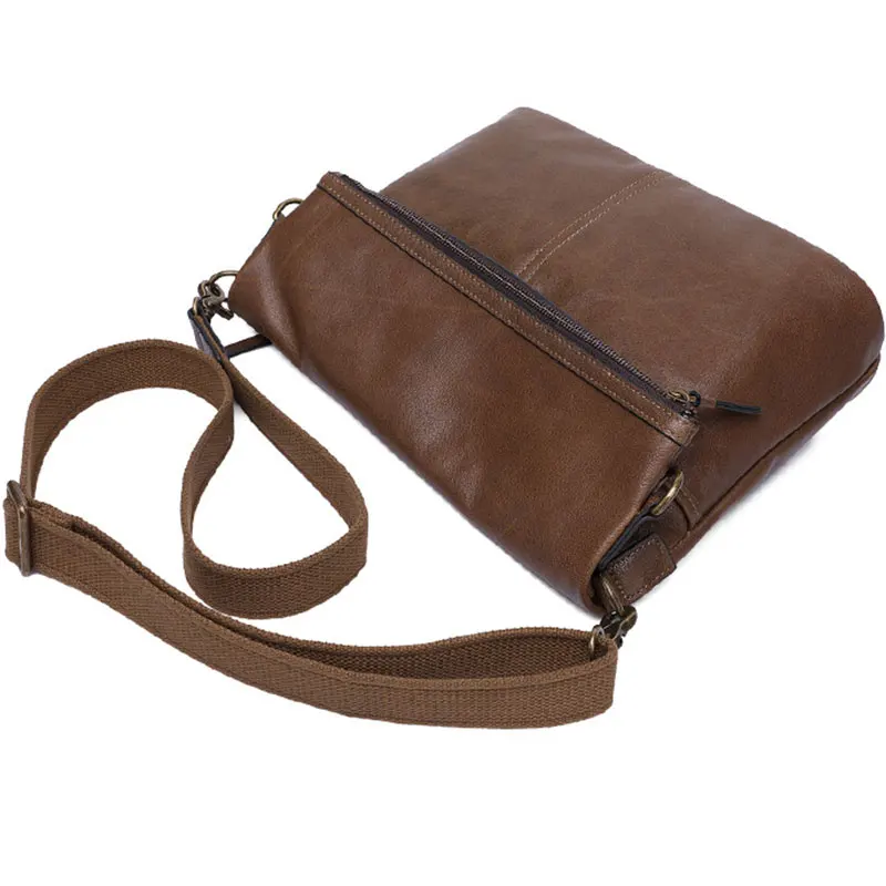 Newest Design Soft Leather Shoulder Bag Anti Theft Crossbody Daily Messenger Bag Of Men Male Shoulder Bags A4 13 Inch Bag