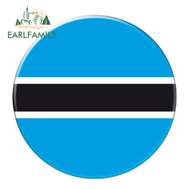 EARLFAMILY 13cm x 13cm Auto Moto Bike Suitcase Laptop Flag Round Botswana Decal Car Sticker