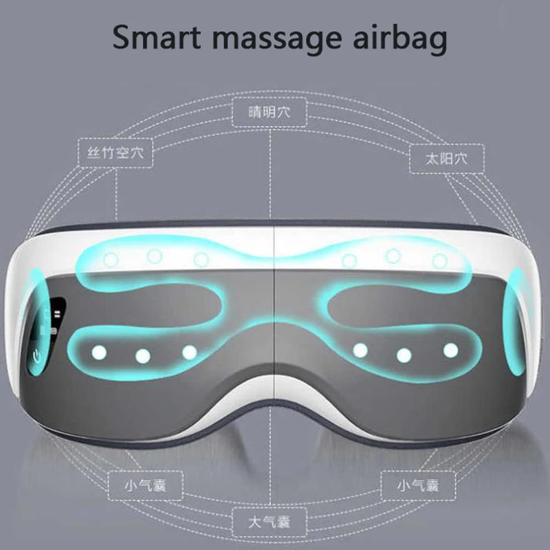 Ogamacrius New Electric Smart Massager Eyes Glasses Rechargeable Adjustable Heating Air Pressure Music Gift