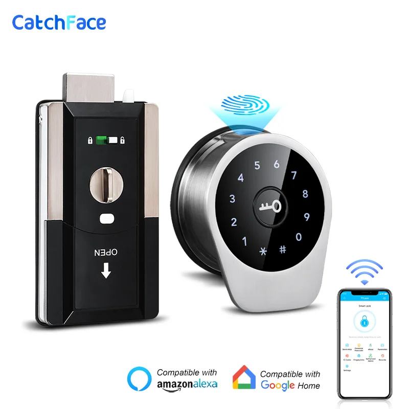 Automatic Bluetooth Electronic Smart Door Lock Biometric Fingerprint Lock Code RIFD Keyless Door Lock with TTlock