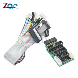 Emulator V8 JTAG Adapter Converter for J-Link with 8PCS 4 Pin 6 Pin 10 Pin 20 Pin Grey Flat Ribbon Data Cable Dupont Wire