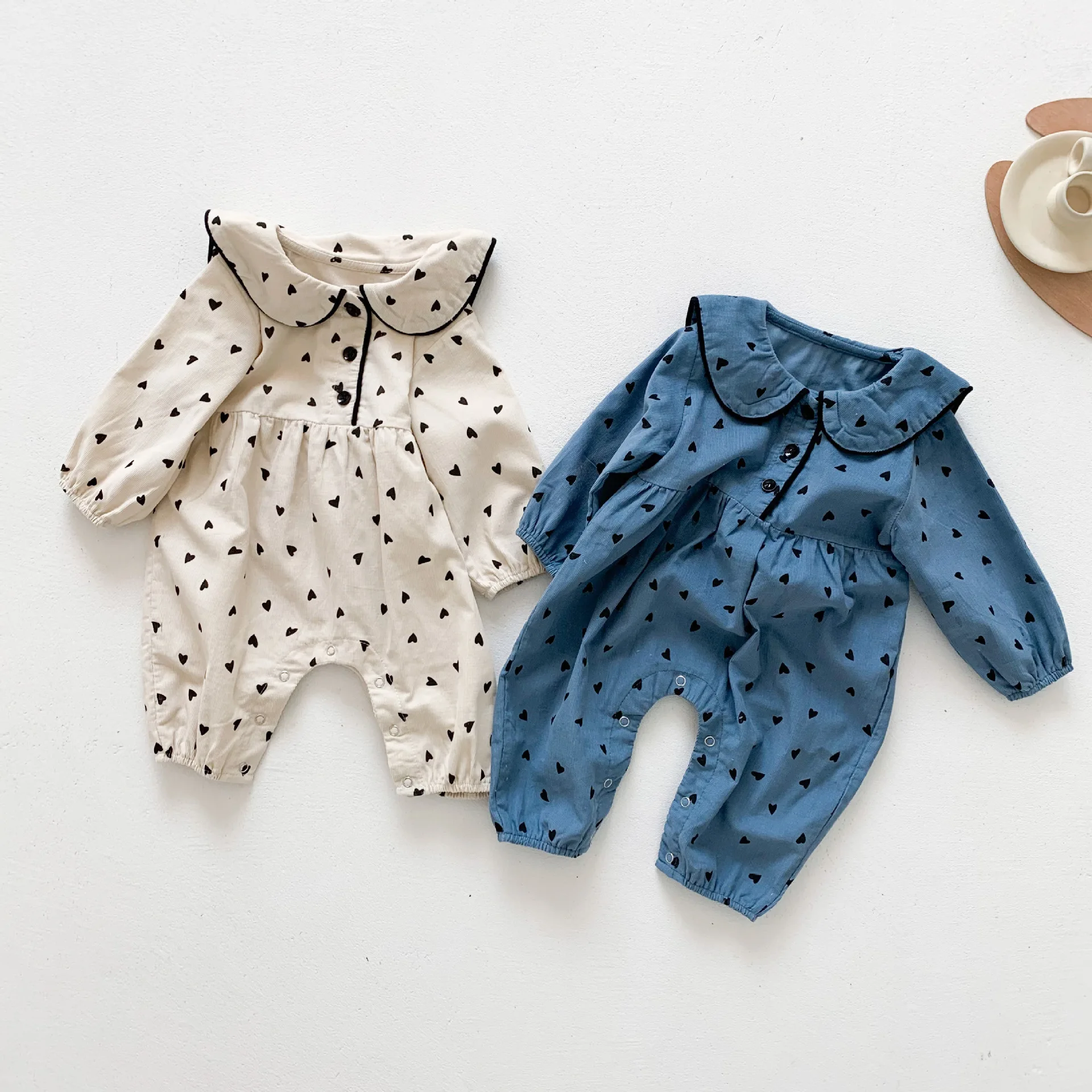 0-3T Newborn Kid Baby Boys Girls Autumn Winter Clothes Heart Print Long Sleeve Romper Cute Sweet Cotton Jumpsuit Baby Clothing