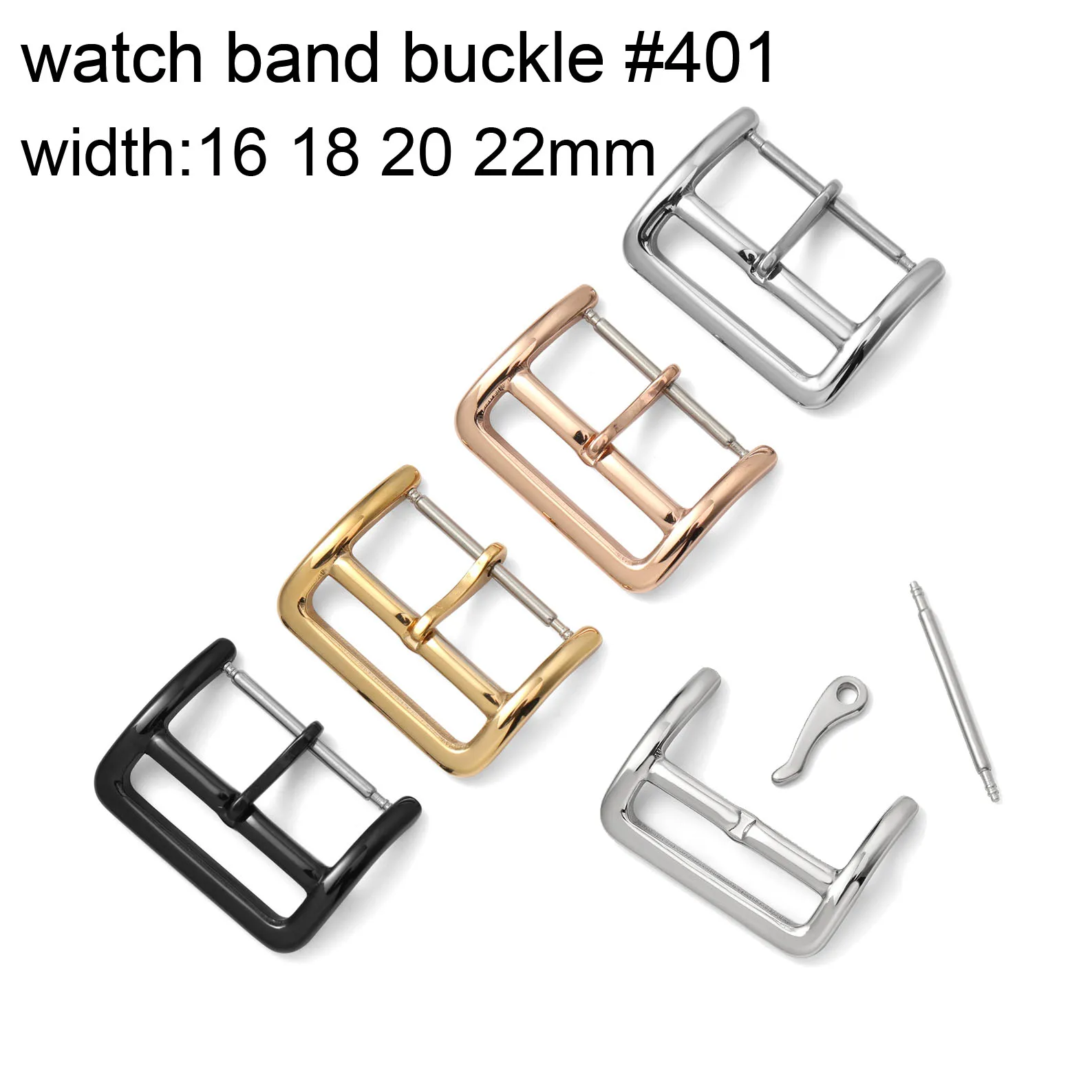 Stainless Steel Watch Strap Buckle 16mm 18mm 20mm 22mm 316L Glossy Polish Replacement Watchband Clasp Band Repair Tool Part