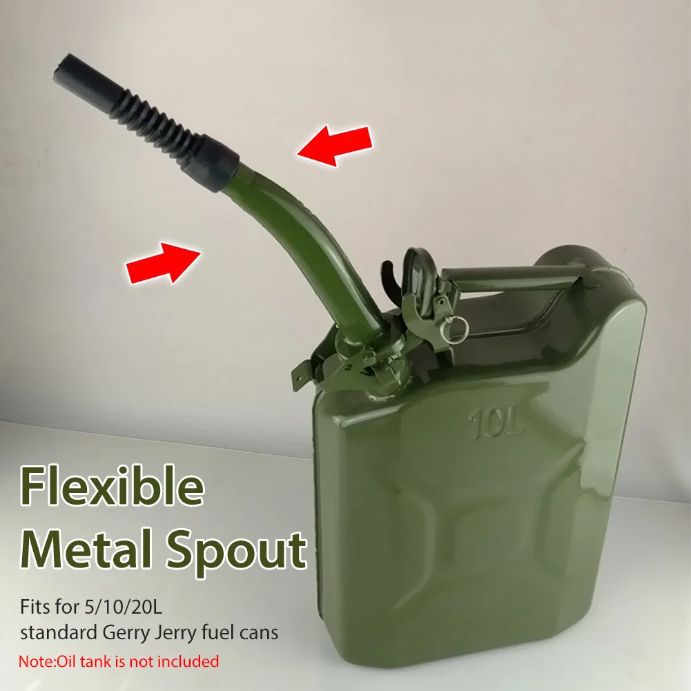 Metal Rubber Jerry Can Pouring Spout For 5/10/20 Litre Jerry Cans Flexible Nozzle Petrol Fuel Seal 38cm + Sealing Gasket