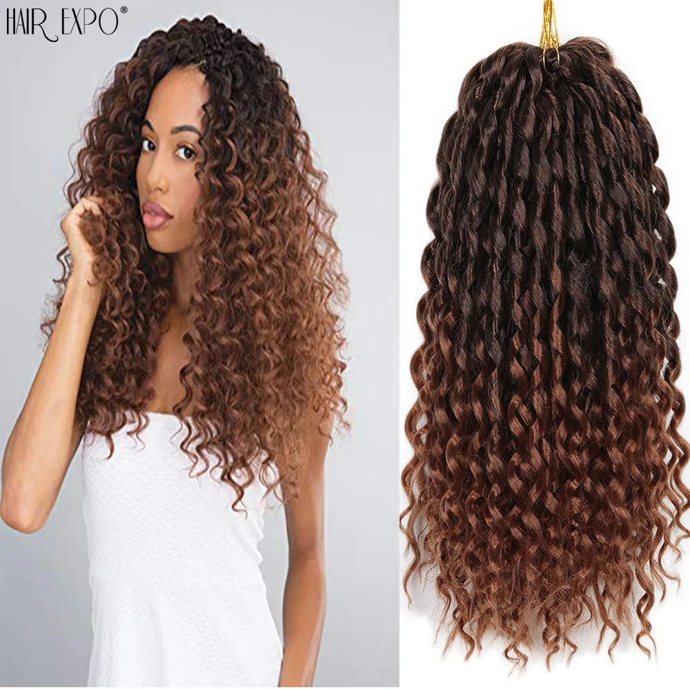 16Inch Synthetische Losse Diepe Golf Twist Haak Hair Extensions Freetress Ombre Vlechten Haar Krullend Wave Voor Vrouwen Haar Expo stad