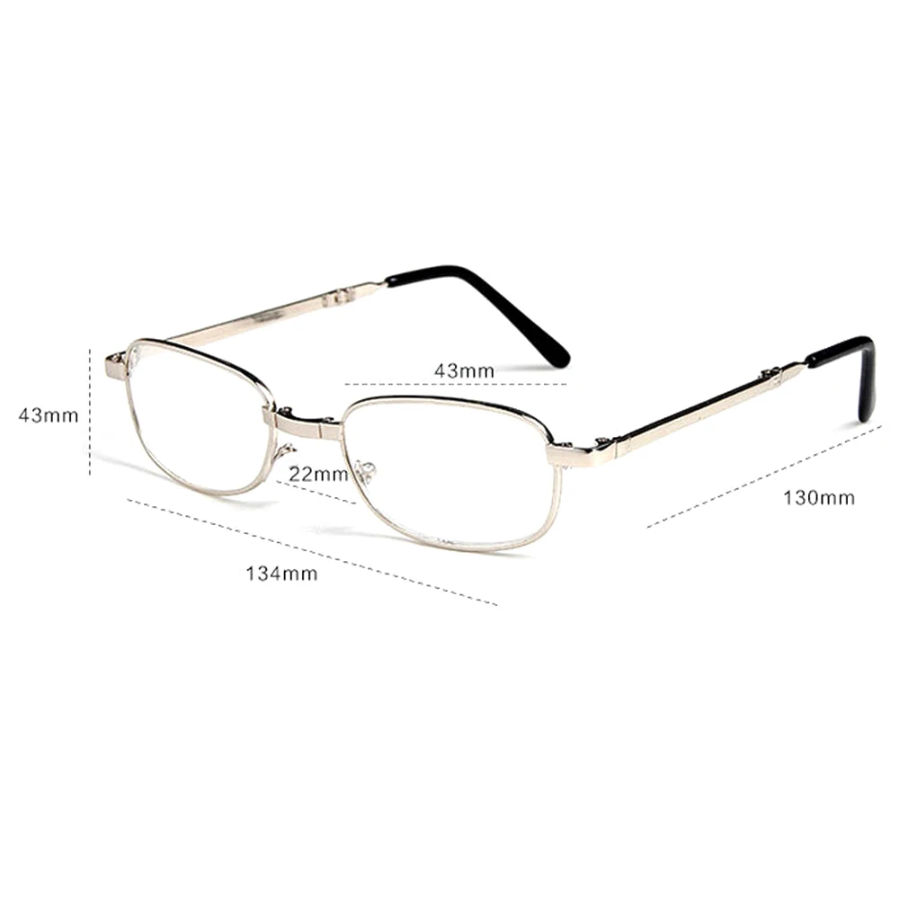 Men Women Folding Reading Glasses Unisex Metal Frame Presbyopic Foldable Eyeglass Eyewear image 6