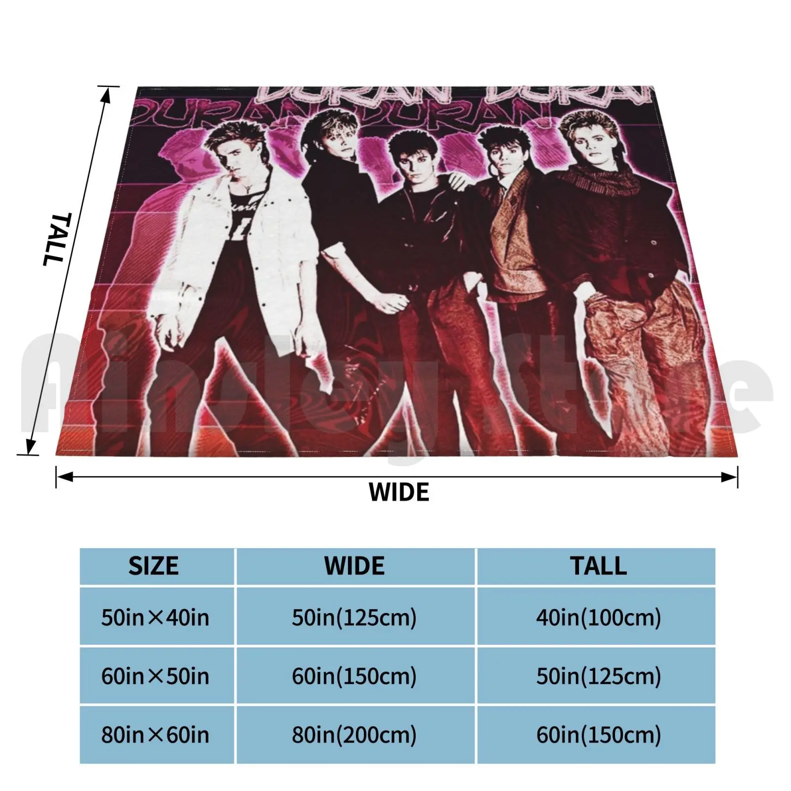 Art Poster 99name Duran Duran Personil Blanket For Sofa Bed Travel