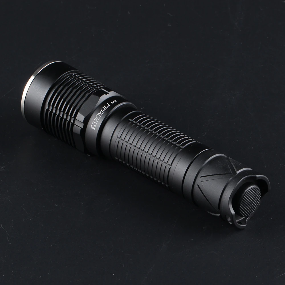 Convoy S12 High Power Flashlight Luminus SST20 Nichia 219C LH351D LED Torch by 21700 Battery for Camping Self-defense