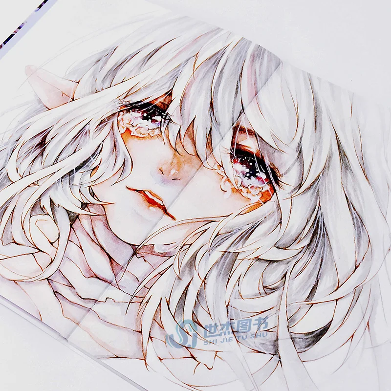 Japanese Transparent Light Color Girl illustration Watercolor Painting Book Anime Manga Characters Watercolor Tutorial Book