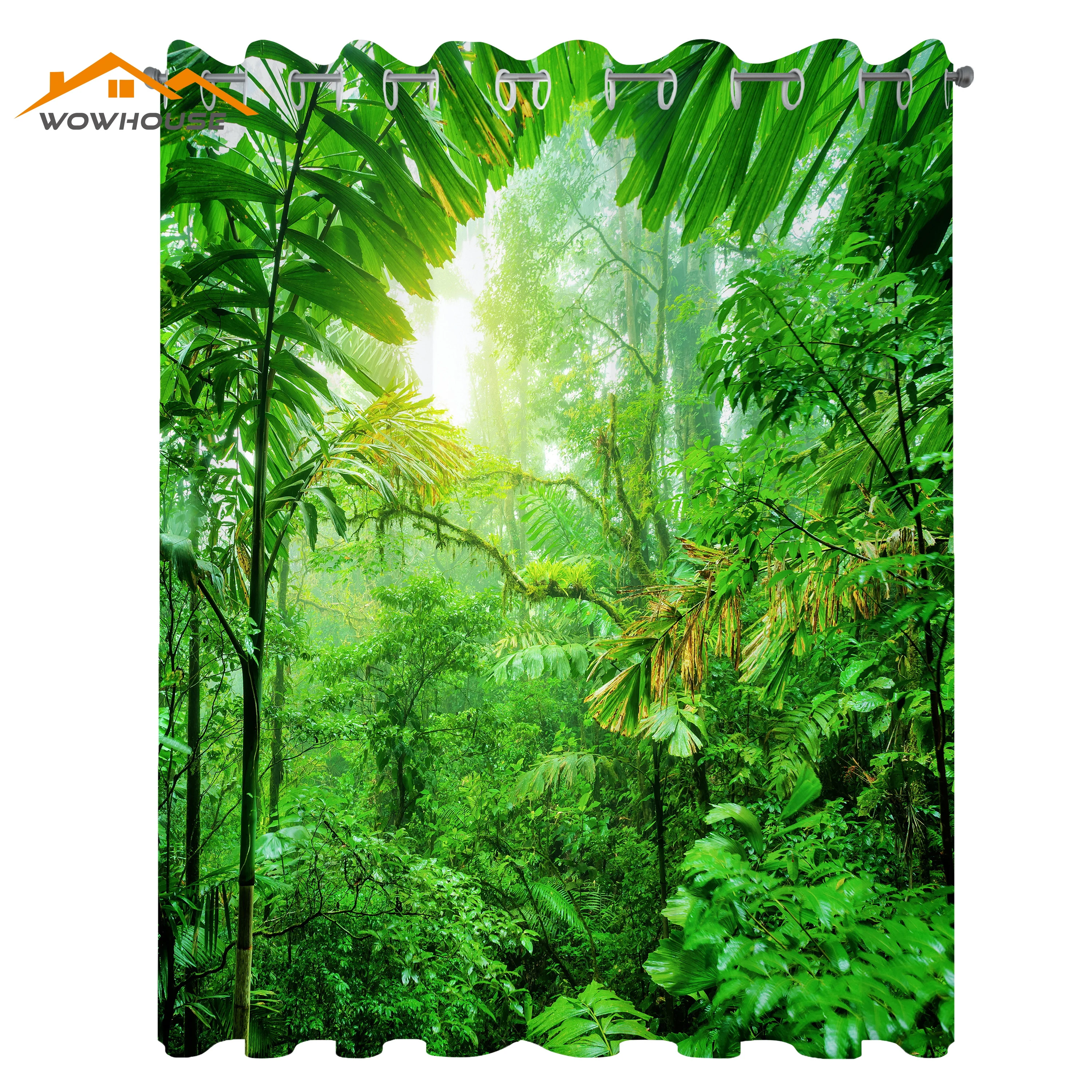 

Nature Curtains Fresh Green Rainforest in National Park of Costa Rica Tropical Wilderness Jungle Photo Living Room Bedroom