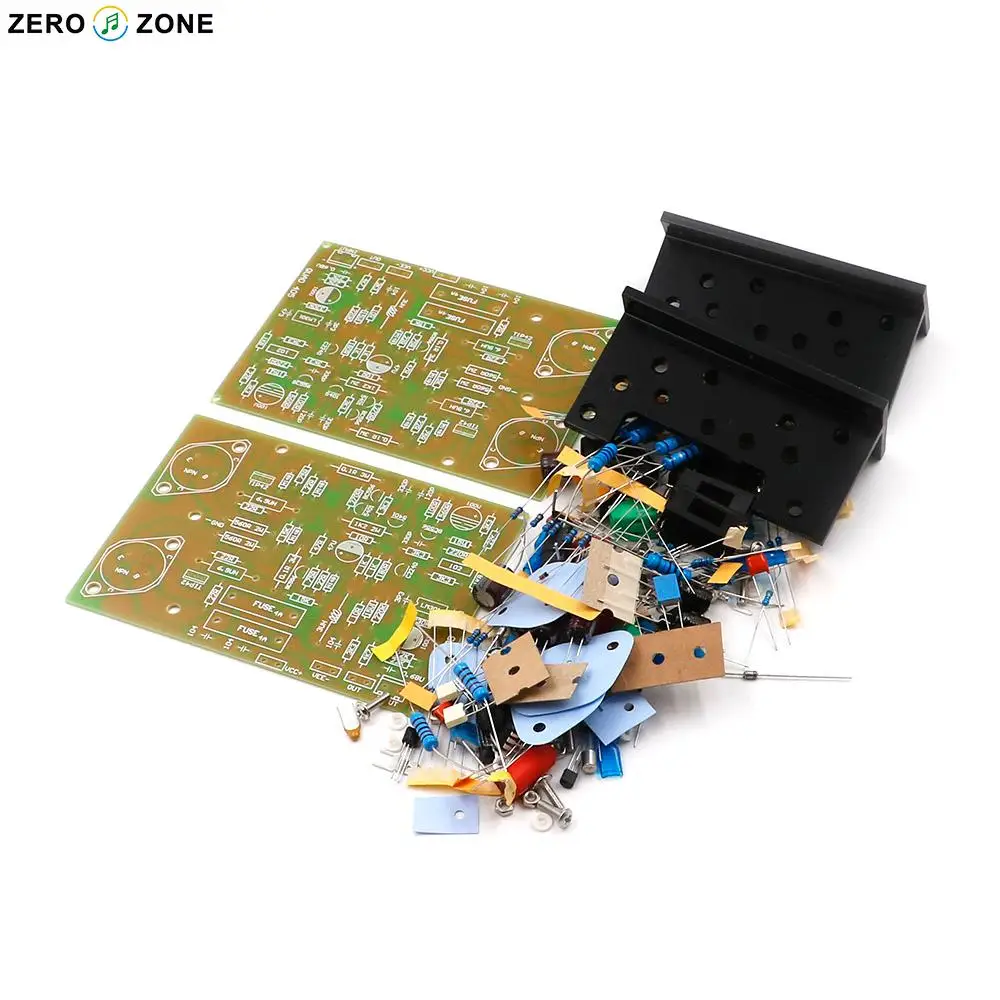 ZEROZONE One Pair(2 Boards） DIY KITS kit Clone QUAD405 100W + 100W 8R Dual Channel Power AMP Amplifier Board with Angle Aluminum