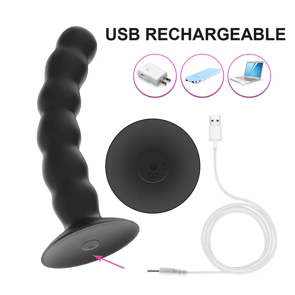 Anal Beads Strong Suction Cup 10 Modes Vibrator Sex Toys for Women Men Vagina Prostate Massage Wireless Remote Control Butt Plug