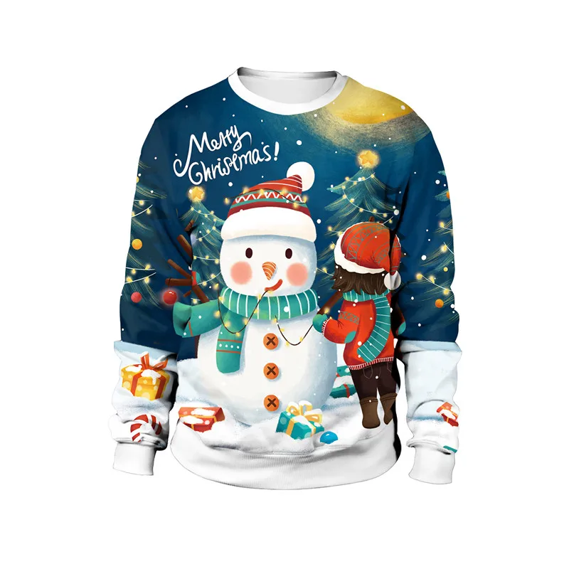 New Arrivals Funny Print Christmas Sweaters Jumpers Men Women Autumn Winter CLothing Pullover Sweatshirt For Xmas Holiday Party