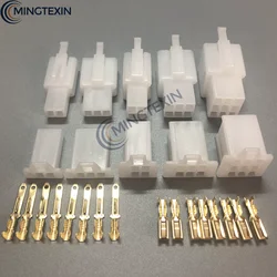 10 set 2.8mm connector 2P/3P/4P/6P/9P Electrical 2.8 Connector Kits Male Female Socket Plug For Motorcycle Motorbike Car