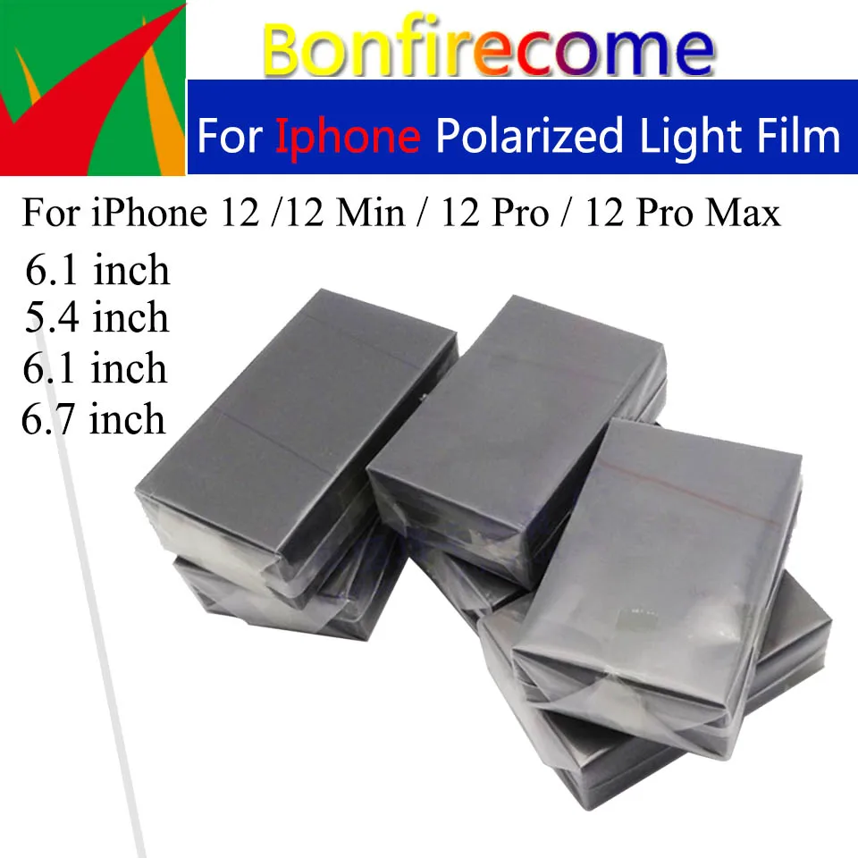 

100Pcs\lot LCD Polarizer Film For iPhone 12 Pro Max 12Mini Polarization Polarized Light Film Parts