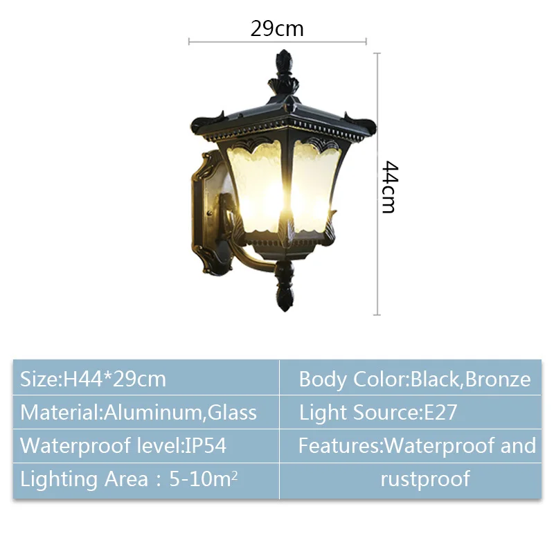 Imagem -06 - Europa Iluminação ao ar Livre Jardim Varanda Lâmpada de Parede à Prova Impermeável Água Retro Decoração Industrial Luz Jardim Cerca Luminaria