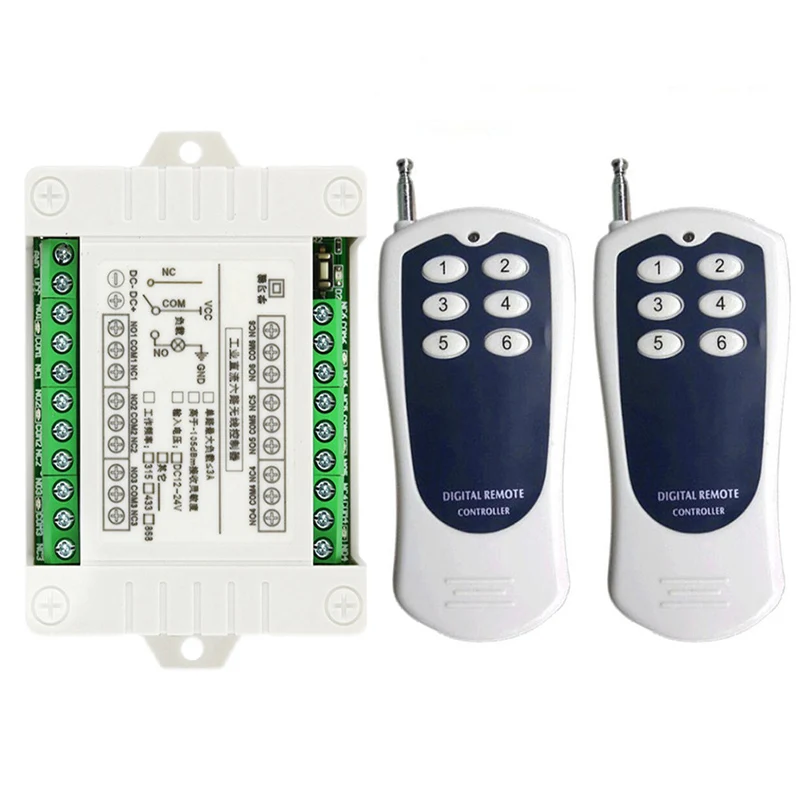 

500M DC 12V 24V 6CH RF Wireless Remote Control Controller Radio Switch Remote Control System receiver transmitter 315/433 MHz