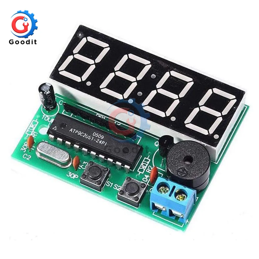 0.56\'\' 4 Bit Digital Tube Electronic Clock DIY Kit Clock Electronic Production kit Time Chip AT89C2051 FR-4 PCB for Electronics