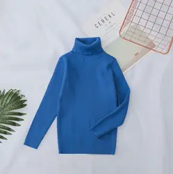 2025 New Children Clothes Pullover 4 Years Girl Fashion Blouses Baby Boy Knit Sweater Kids Blue Turtleneck Sweater 1 To 3 6 Year