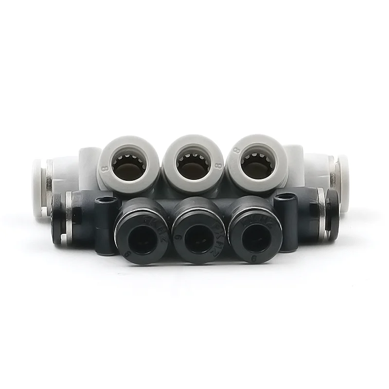 5pcs PK Air Pneumatic Fitting 5 Way One Touch 4mm 6mm 8mm 12mm OD Hose Tube Push In 5 Port Gas Quick Fittings Connector Coupler