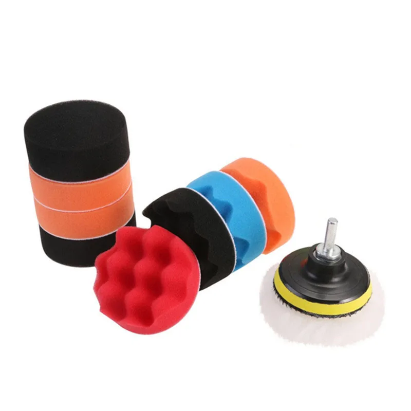 11pcs 3 inch Hand Tool Kit Buffing Sponge Wool Wheel Polishing Pad For Car Polisher Compound Polishing Car Cleaning Tool Set