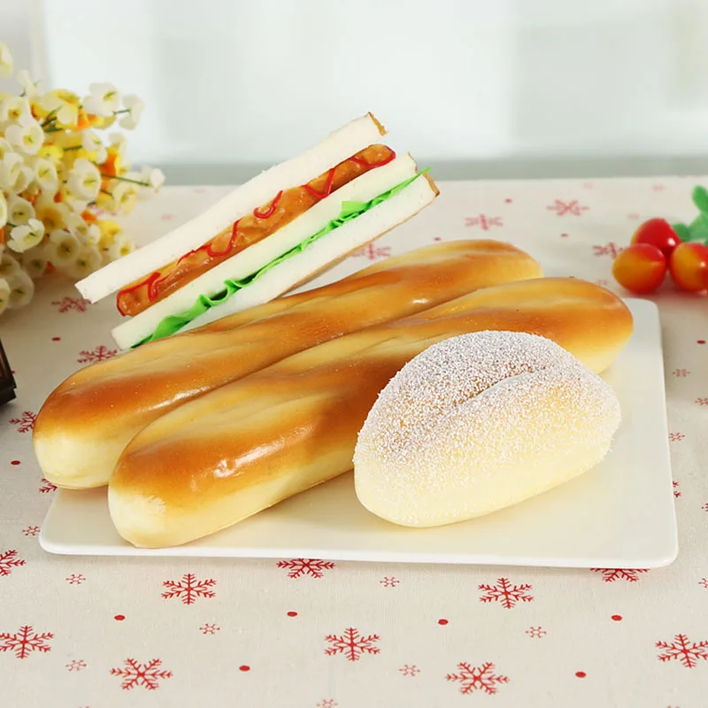 Fake Baguette Bread Simulation Soft Lifelike Long baguettes Cake Store Food Model Home Decoration INS Hot Photo Props 1pcs