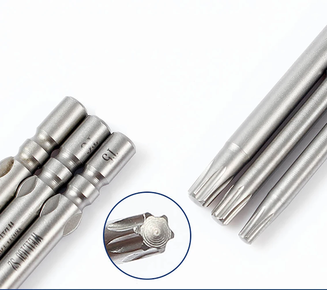 1Pcs 4mm Shank Diameter Magnetic Torx Screwdriver Bits for 800 Electronic Screwdriver Length 40mm S2 Steel