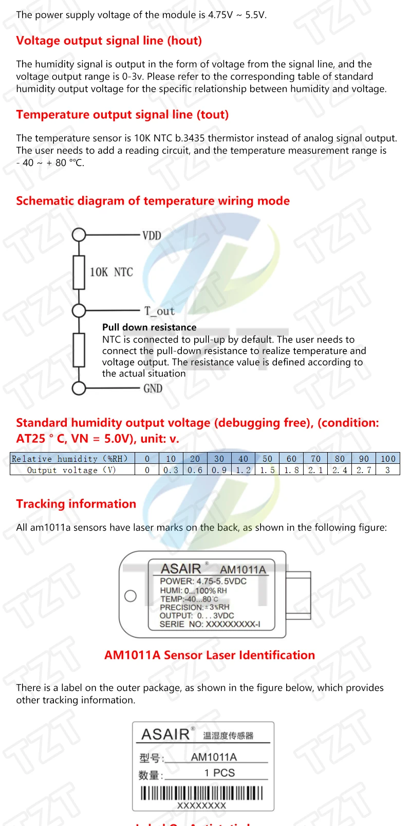 Digitale Temperatur- und Feuchtigkeitssensoren TZT DHT11 DHT22 AM2302 AM2301 AM2320 MW33 Sensor und Modul für Arduino elektronisches DIY – Detail 39