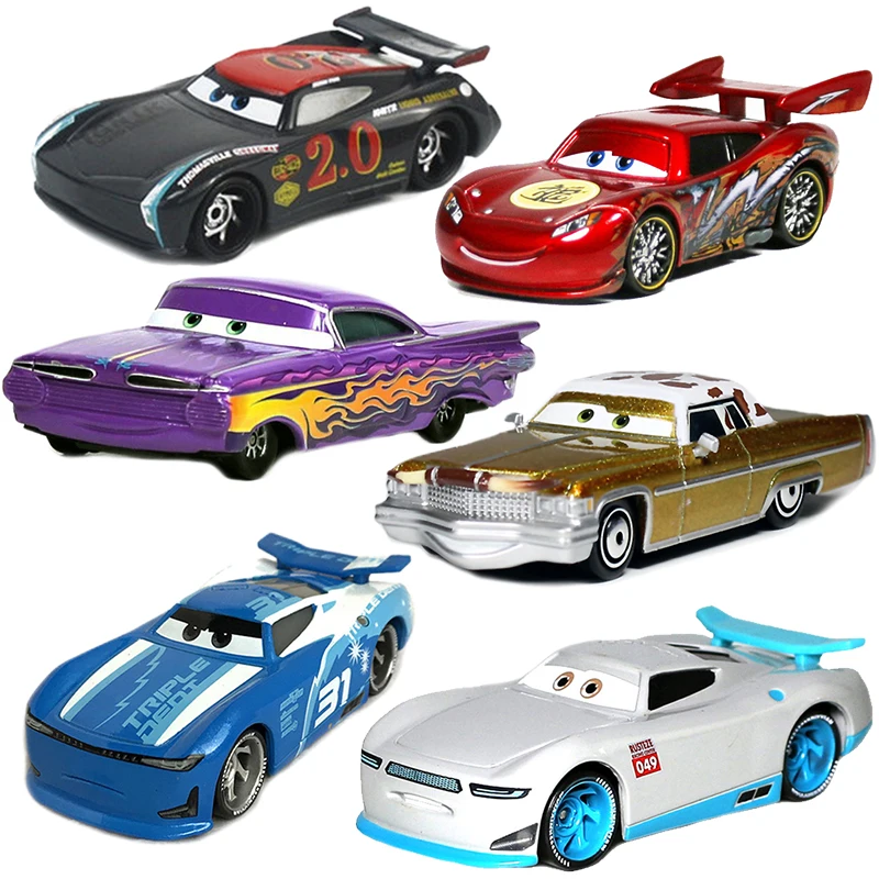 Disney Pixar Cars 2 e 3 Model Toy para Crianças Relâmpago McQueen, Mater, Xerife, Liga, Modelo de Metal, 1:55, Veículos, Presentes para Meninos