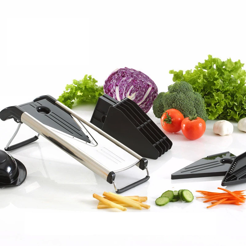 Multifunctional V Shape Slicer Stainless Steel Slice Chopper Fruit & Vegetable Cutter with 5 Blades kitchen Tool