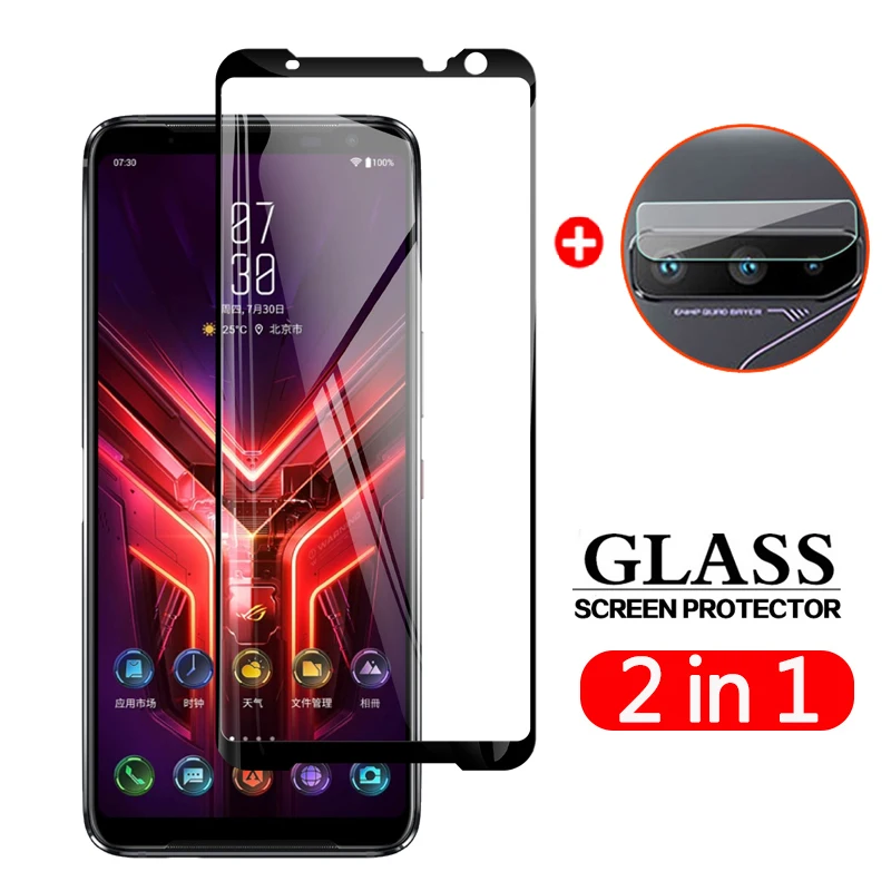 2 In 1 Back Camera Lens Film & Screen Protector Protective Tempered Glass For Asus ROG Phone 5 5s Pro 3 Phone3 ZS661KS / Strix