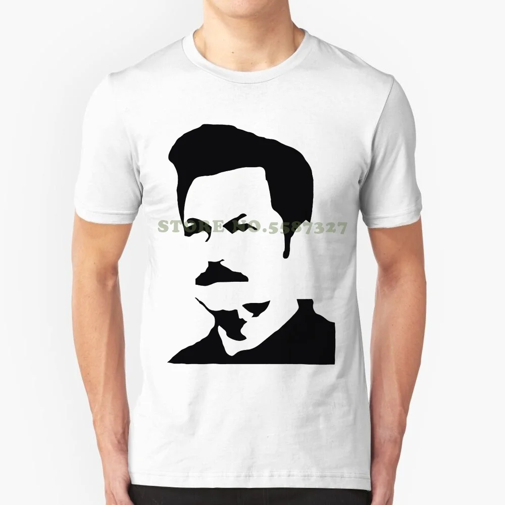 Ron Swanson White , Custom Made T Shirt Kawaii Discount 100% Cotton Kawaii For Anime's