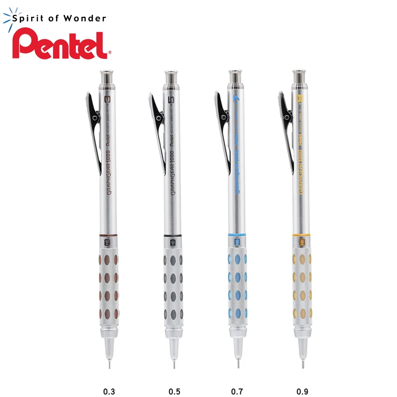 1pcs Pentel GraphGear 1000 드로잉 기계식 연필 학생 사용 리드 기계식 연필을 깨기 쉽지 않음 0.3 0.5 0.7 0.9mm 