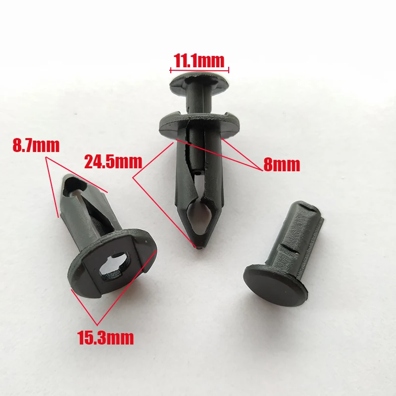 20pcs 8mm Car Plastic Rivets Fastener Push Clip Auto Door Trim Panel Bumper Fastener Retainer Fender Clip for Toyota Ford Suzuki