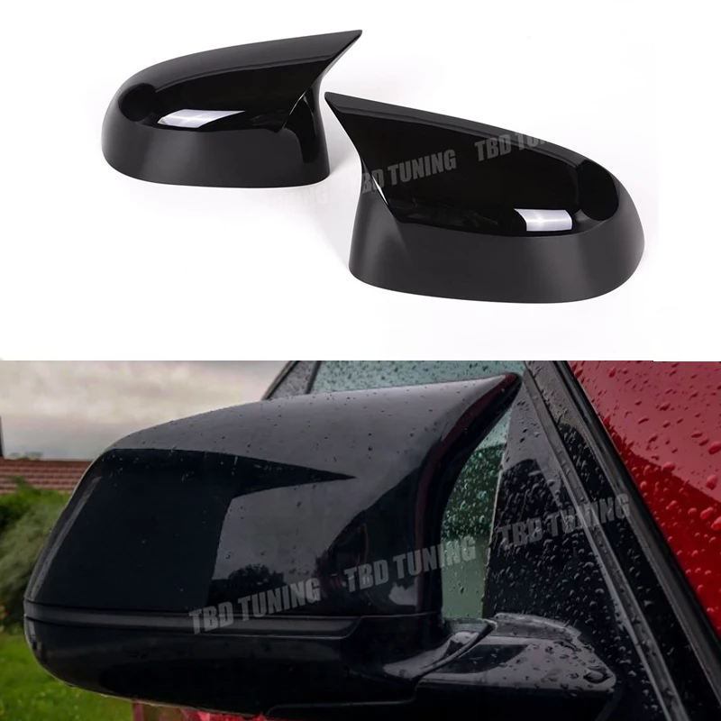 

Glossy Black Rear View Mirror Covers For BMW X3 X4 X5 X6 F15 F16 F25 F26 Upgrade X5M X6M Look OEM Replacement Style Cover