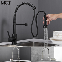 MOLI Spring Kitchen Faucets PUll Out Deck Mounted Mixer Tap 360° Rotation Stream Sprayer Nozzle Sink Hot&Cold Water ML9010