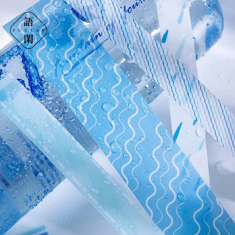 40Pcs Light Color Puzzle Series Scrapbooking Paper Decorative Long Strip Sticker Pack Fresh Hand Account Basic Material Sticker