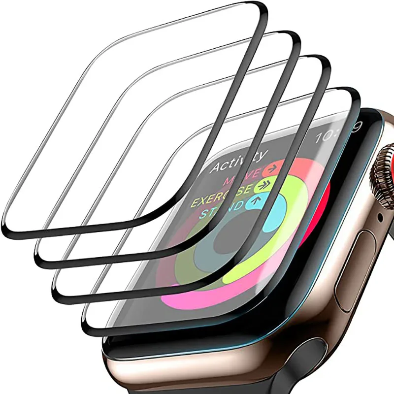 Protector de pantalla 3D impermeable para Apple Watch, película de vidrio suave no templado para IWatch 7/6/5/4/3SE, 38MM, 40MM, 42MM, 44MM, 41MM,