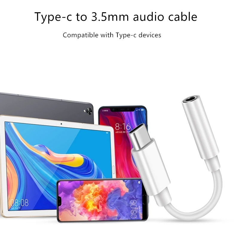 Adaptador de Audio tipo C a auriculares de 3,5mm, adaptador adecuado para Samsung y Huawei de alta calidad