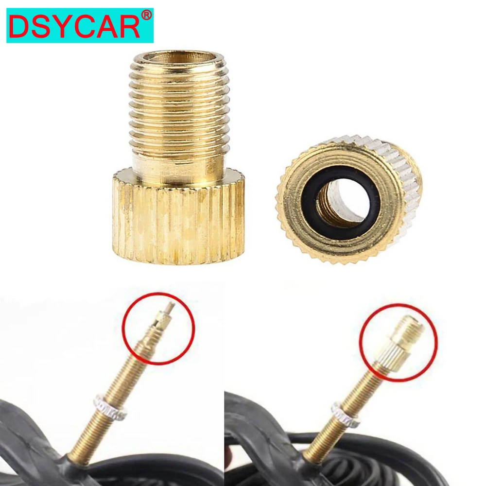 

DSYCAR 4Pcs/Lot Copper Presta To Schrader Air Pump Bicycle Bike Valve Type Adaptor Gas Nozzle Converter Adapter Tire Tools