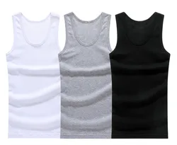 Algodão dos homens sem mangas regatas, Solid Muscle Vest, Undershirts, O-Neck Gym Vestuário, T-Shirt masculino, 4XL, 3Pcs por lote