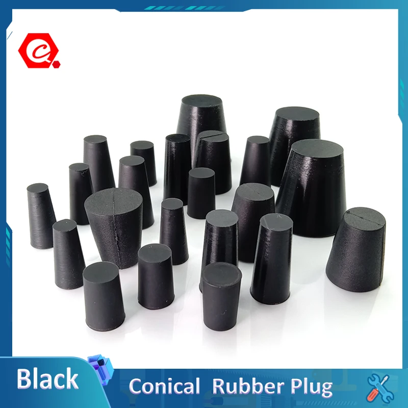 

3/5/10/20Pcs Food Grade Black Rubber Conical Stopper Blanking Plugs Silicone Tapered Plug Seal End Cover Caps