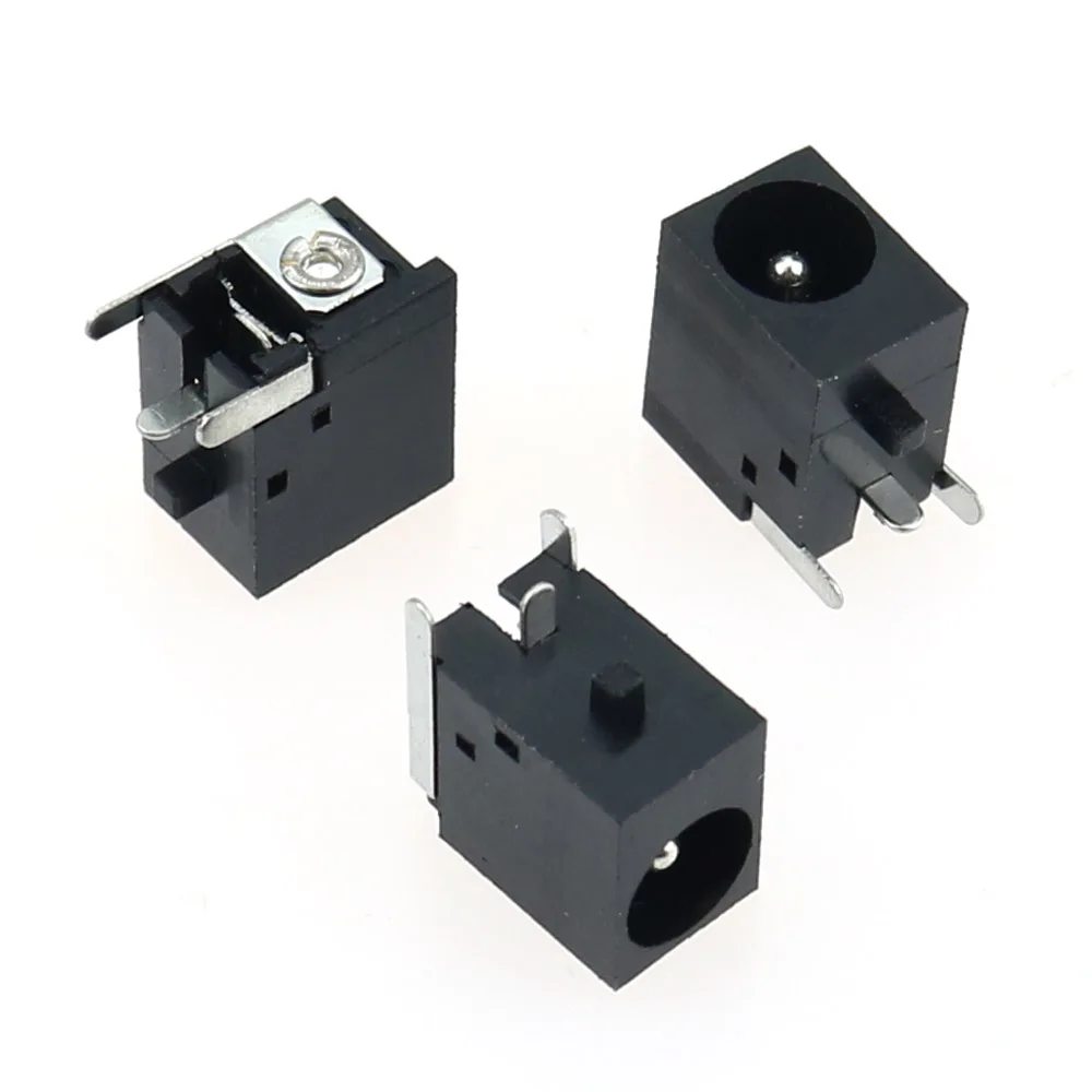 5pcs PCB Mount 5.5 x 1.65 / 2.1 / 2.5 mm Female DC Power Jack Plug Charging Socket Connector Dock Black 5.5*1.65/2.1/2.5MM