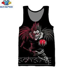 SONSPEE 3D Printing Death Note Anime Summer Sleeveless Vest Men/Women Fashion Hip Hop Personality Sports All-match Casual Top