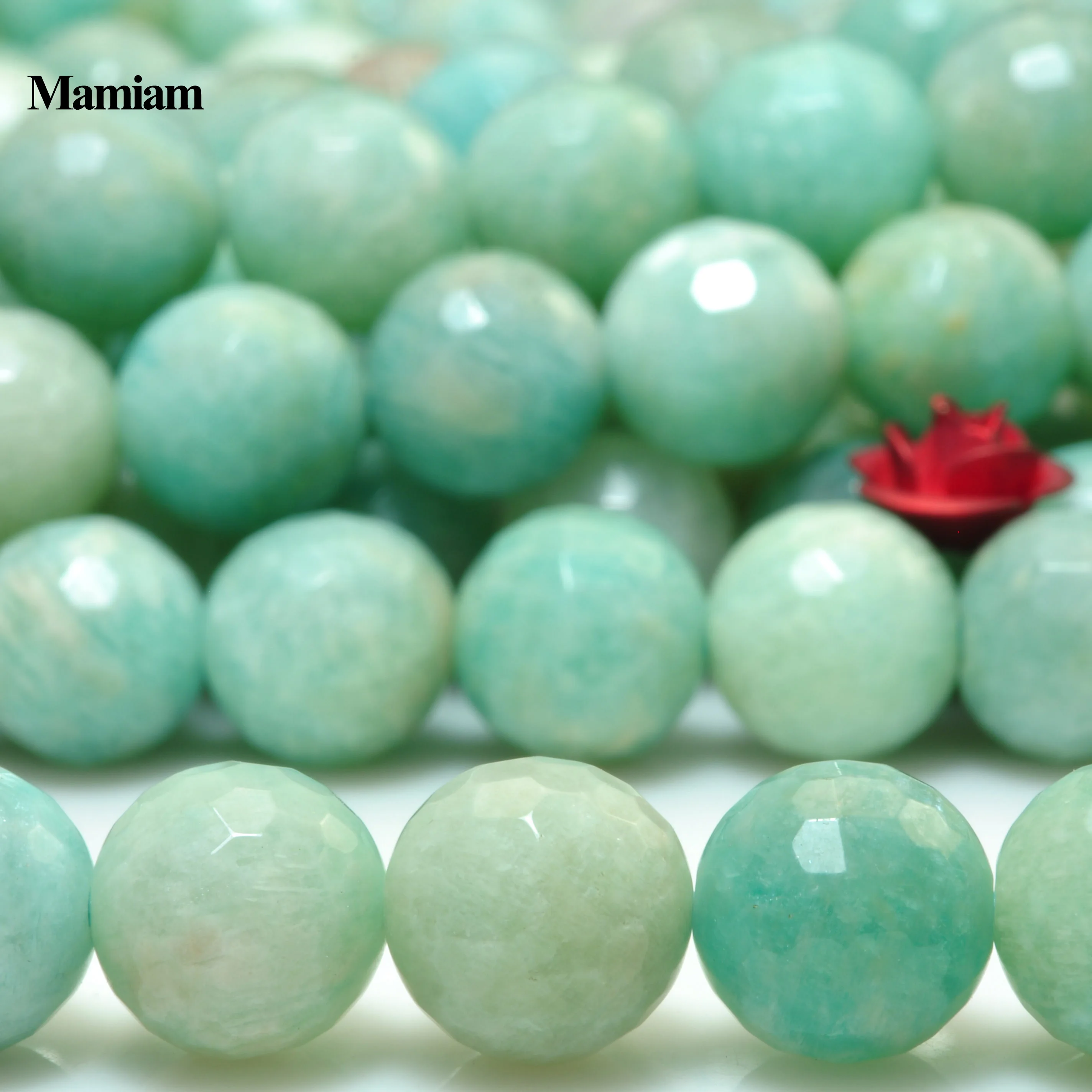 

Mamiam Natural A Amazonite Faceted Round Charm Beads 8mm Loose Stone Diy Bracelet Necklace Jewelry Making Gemstone Gift Design