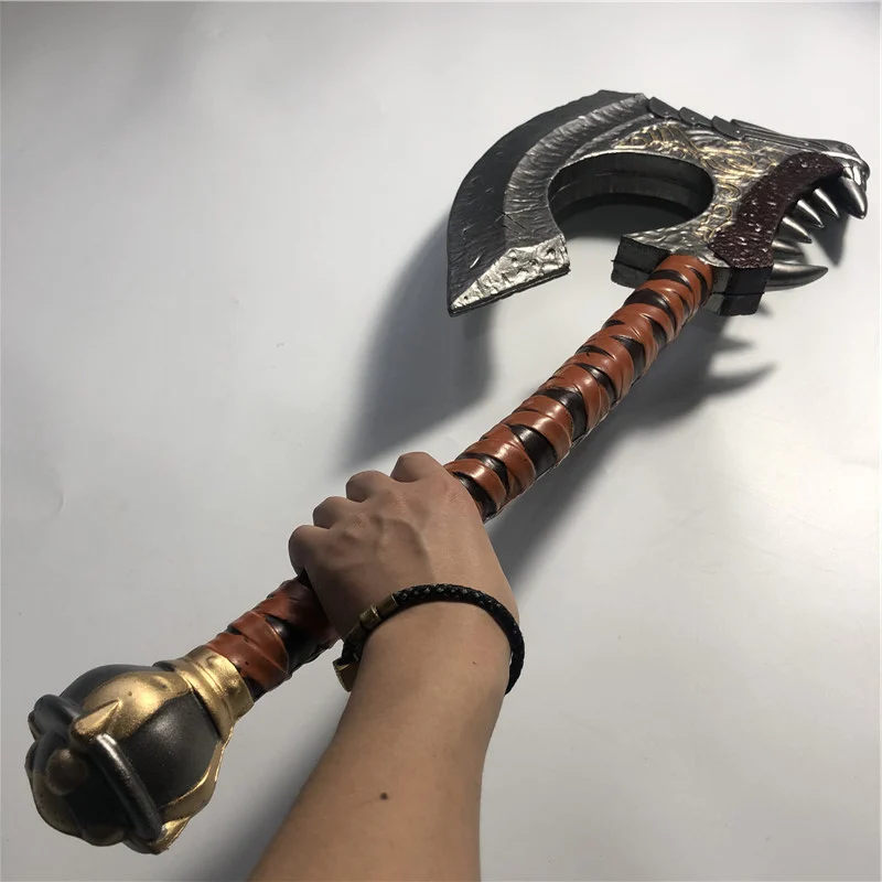 1:1 Anime Cosplay WOW Battle Axe Gorehowl Game Movie Halloween Cosplay Thrall axe PU Weapons Role Playing Model Toy Prop 82cm