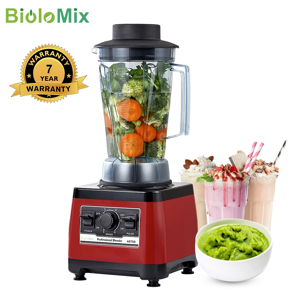 【7 Years Warranty】BioloMix Blender for kitchen 2200W Commercial Grade Heavy Duty Blender For Shakes, Smoothies, Ice