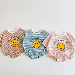 2024 new Summer Baby Bodysuits Girls Jumpsuits Infant Boys Striped One Piece Newborn Clothing